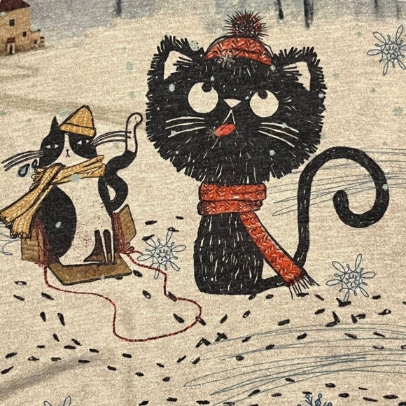 Cat Print Women's Sweater - Picture 6 of 8